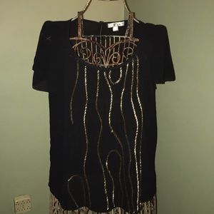 Forever21 Blouse with Gold Beading